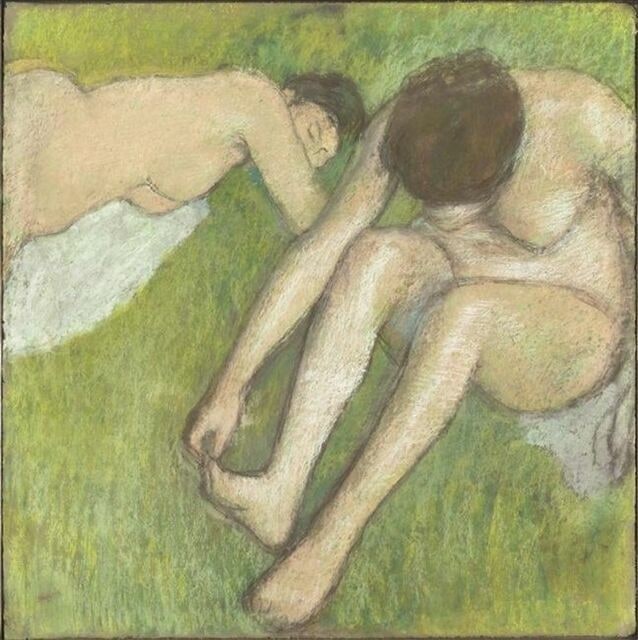 Deux baigneuses sur l'herbe