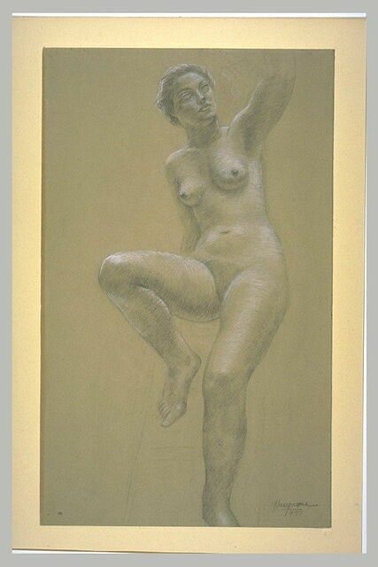 Femme nue, assise, de face