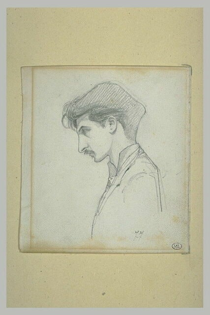 Portrait de Gaston Redon, en buste, de profil