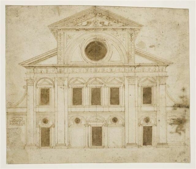 Projet de façade d'église