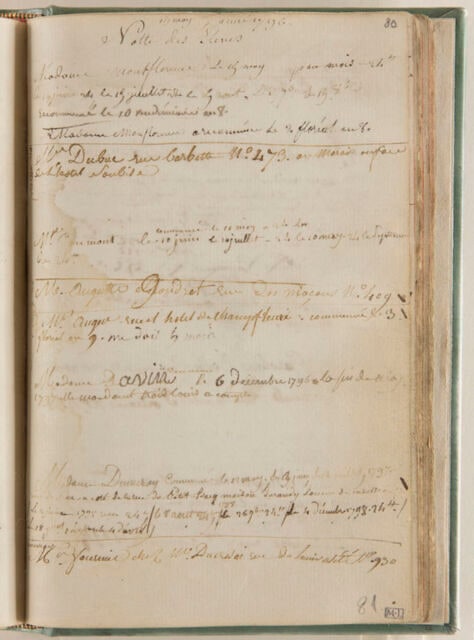 Notes : liste des élèves d'Augustin