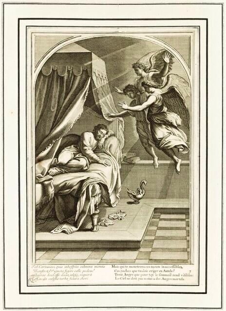 La vie de Saint Bruno, fondateur de l'ordre des Chartreux : Le songe de Saint Bruno (planche numérotée 7)