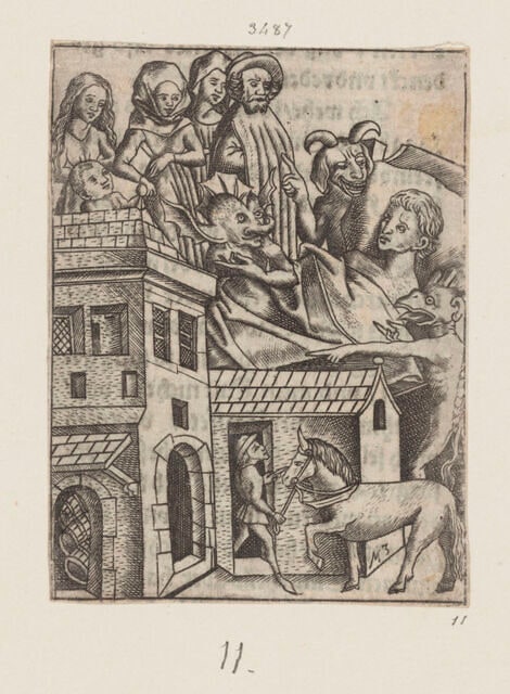 La cinquième tentation : l'avarice. Ars moriendi