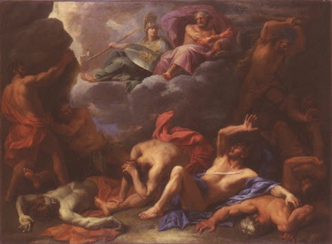 Jupiter foudroyant les Titans
