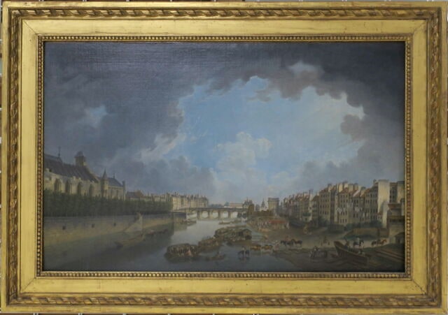 L'Archevêché, le pont de la Tournelle et le quai Saint-Bernard vus de l'Hôtel-Dieu