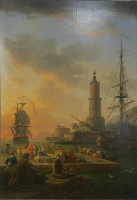 Le Soir à la mer. L'Entrée dans le port