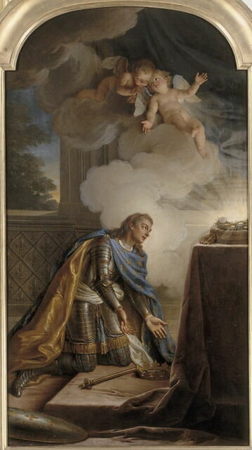 Saint Louis à genoux devant la couronne d'épines