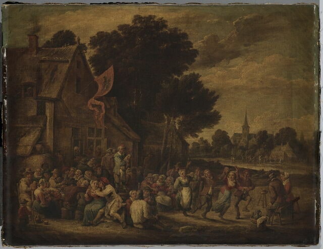 La Kermesse. Danse villageoise au son de la musette