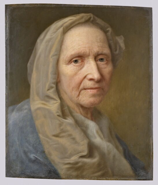 Tête de vieille femme au voile