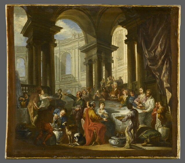 Festin donné sous un portique d'ordre ionique