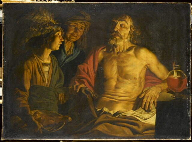Isaac bénissant Jacob en présence de Rebecca