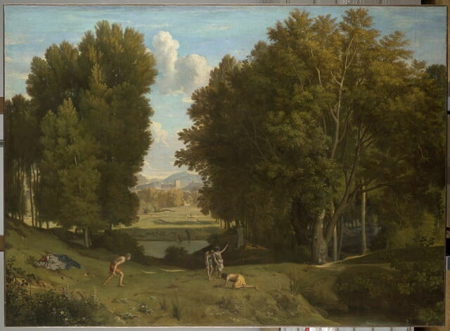 Les joueurs de palet ; paysage