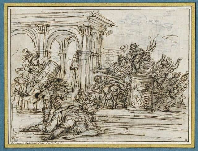 Mucius Scaevola tuant le secrétaire du roi Porsenna