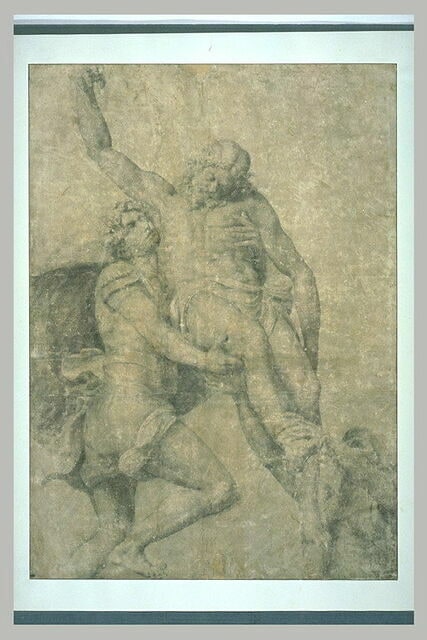 Le Christ descendu de la Croix par deux soldats
