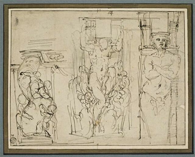 Etudes d'atlantes et de colonnes