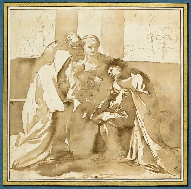 La Sainte Famille avec sainte Catherine de Sienne et saint Dominique