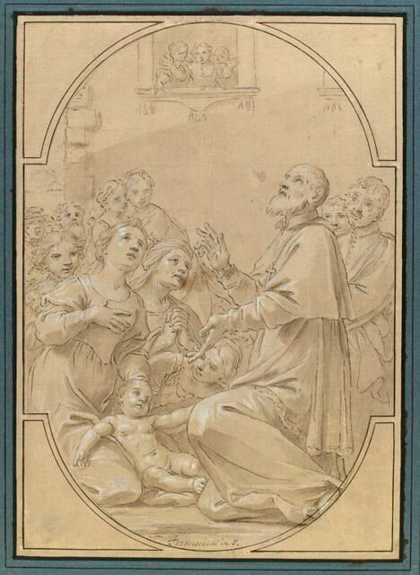 Saint Philippe de Neri rendant la vie à un enfant mourant