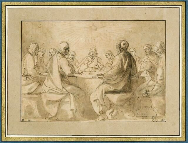 La Cène, composition de douze figures