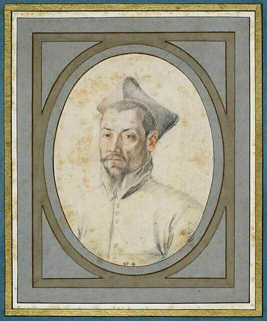 Portrait d'homme avec moustache, barbe et bonnet carré