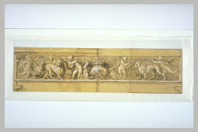 Frise de putti et de lions