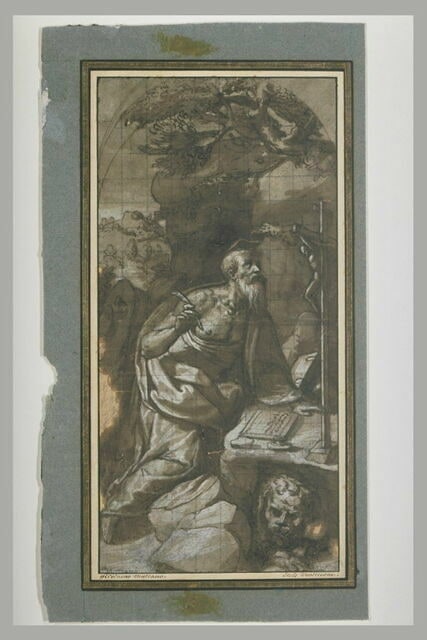 Saint Jérôme dans le désert, écrivant