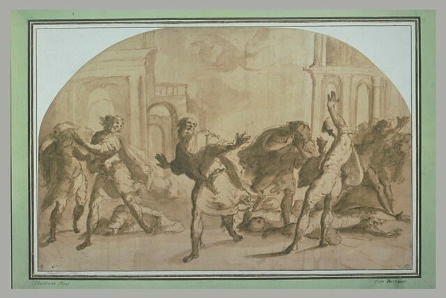 La peste : figures dans l'attitude de la douleur, de l'épouvante et cadavres