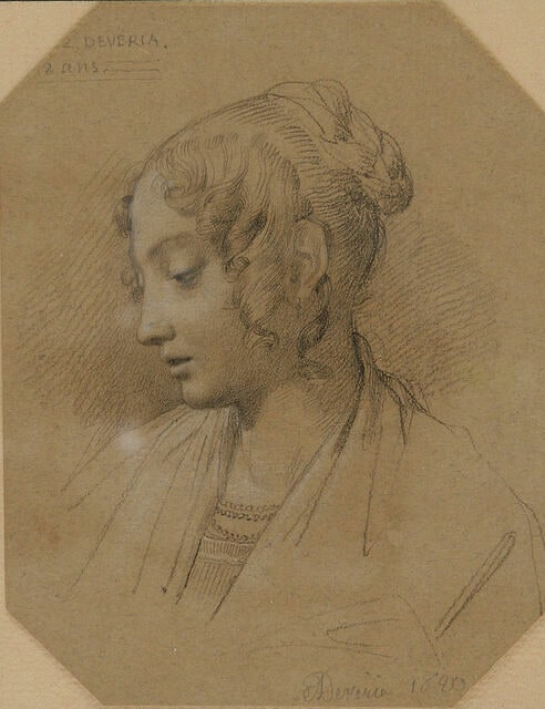 Portrait présumé de la soeur de l'artiste, Octavie Déveria