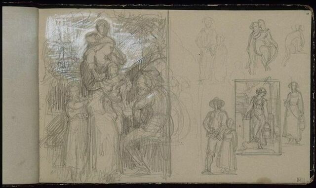 Diverses études de composition avec figures