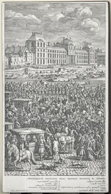 Marche du Roi passant sur le Pont-Neuf et allant au Palais