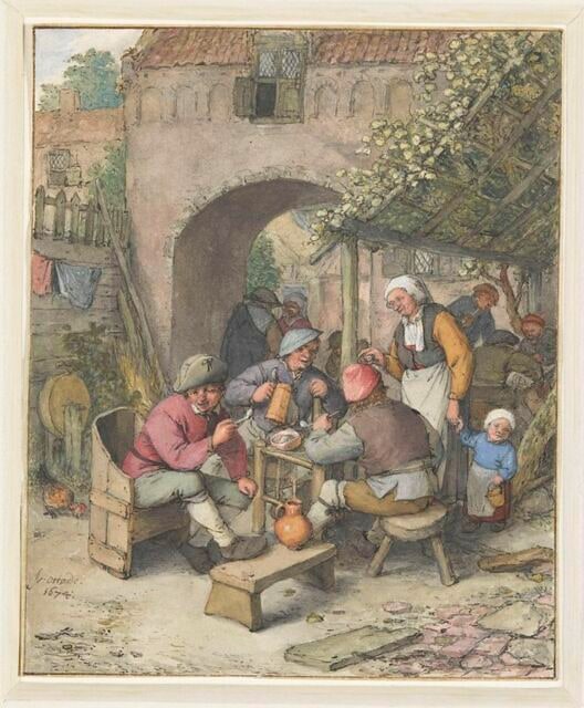 Une cour d'auberge