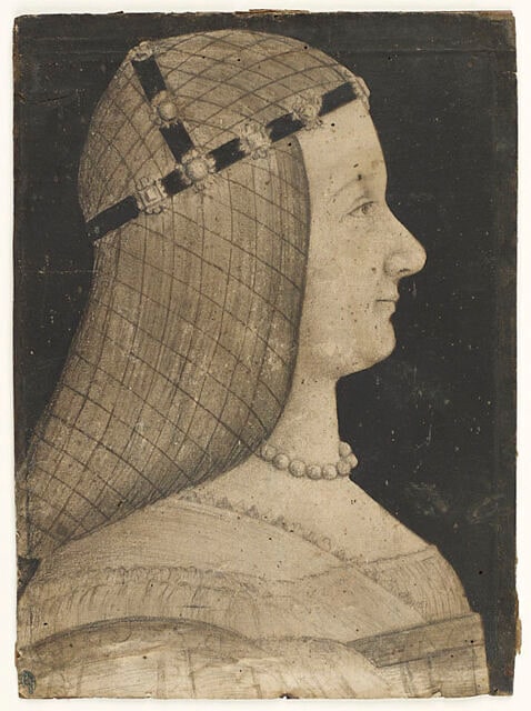 Portrait de femme de profil vers la droite