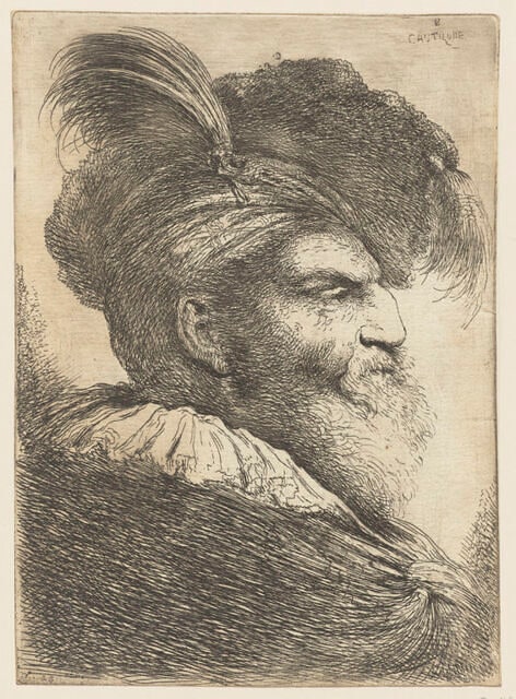 Etude de grande tête d'oriental