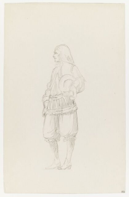Personnage masculin en costume du XVIIe siècle. Etude pour la Réception du Grand Condé à Versailles.