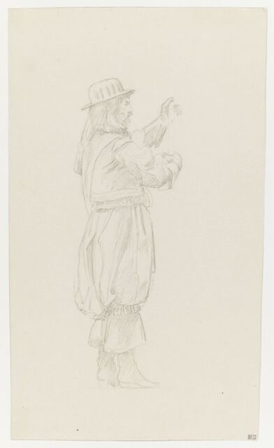 Porte-étendard, profil droit. Etude pour la Réception du Grand Condé à Versailles.
