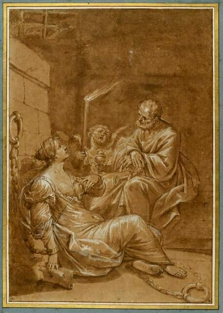 Saint Pierre visitant sainte Agathe dans sa prison