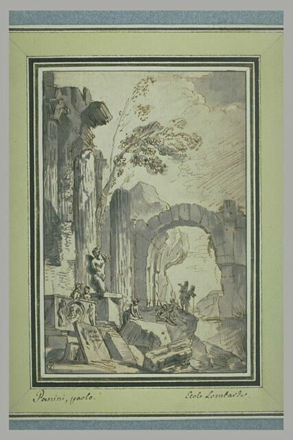 Ruines avec figures et statues