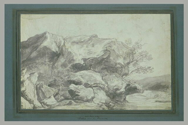Paysage de rochers au bords d'un cours d'eau