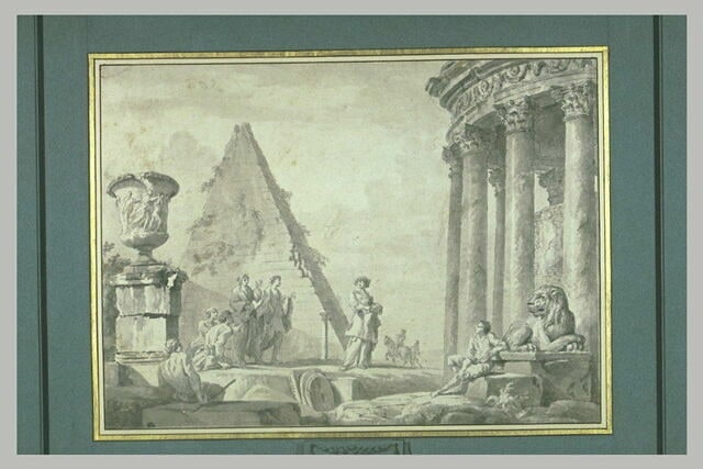 Paysage avec des monuments antiques
