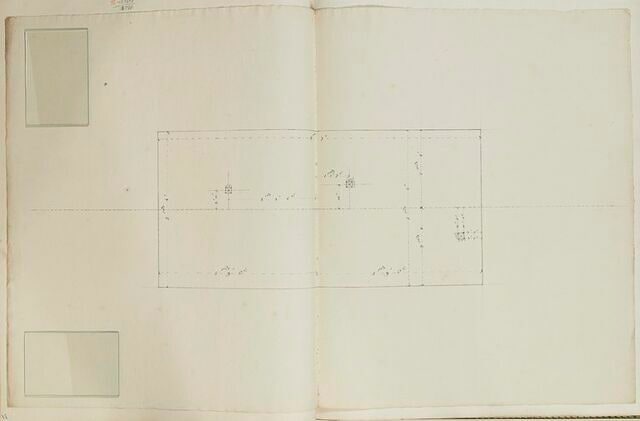 Plan de l'emplacement des fers des pieds de la statue équestre de Louis XV