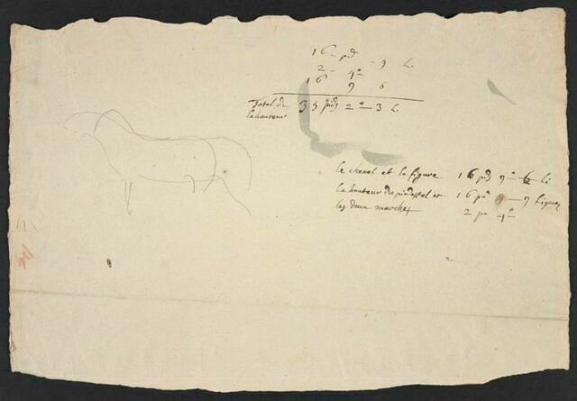 Indications, croquis et mesures relatifs à la statue de Louis XIII