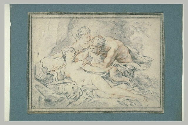 Satyre s'approchant d'une nymphe
