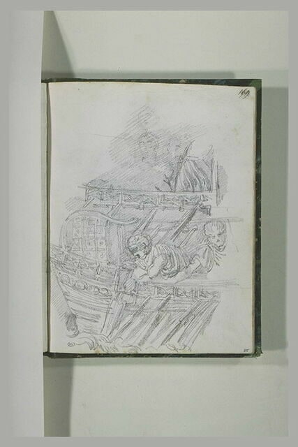 Vaisseau romain, étude d'après un bas-relief antique