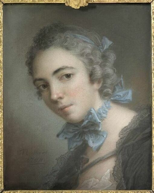 Buste de jeune femme, vue de trois quarts.
