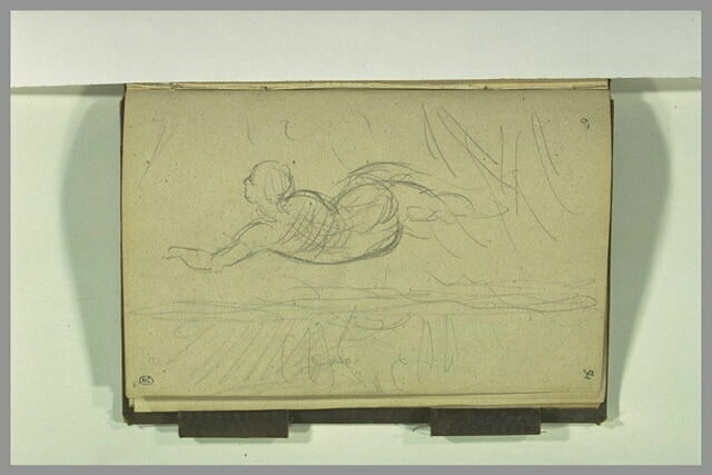 Etude d'une femme nue, couchée, vue de dos