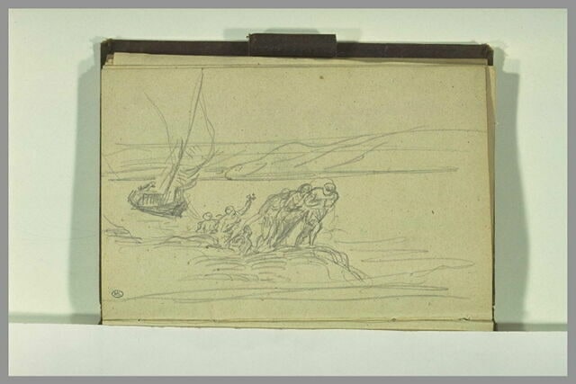 Figures hallant un bateau