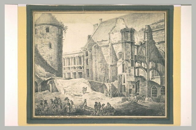 Cour du palais marchand après l'incendie