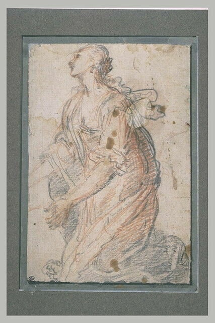 Etude de femme agenouillée