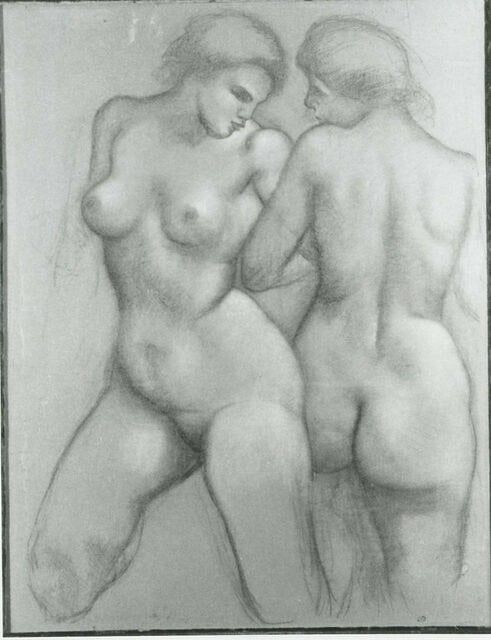 Deux femmes nues, l'une de face, l'autre de dos