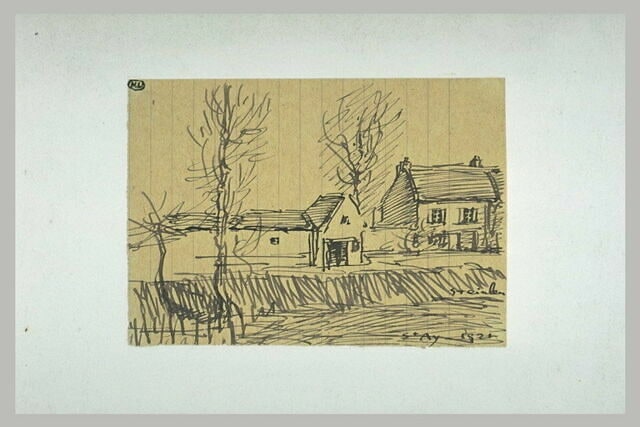 Paysage : arbres et maisons