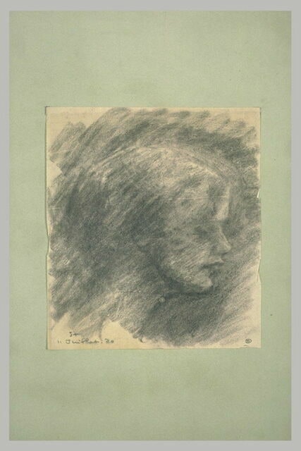 Tête de femme, de profil à droite